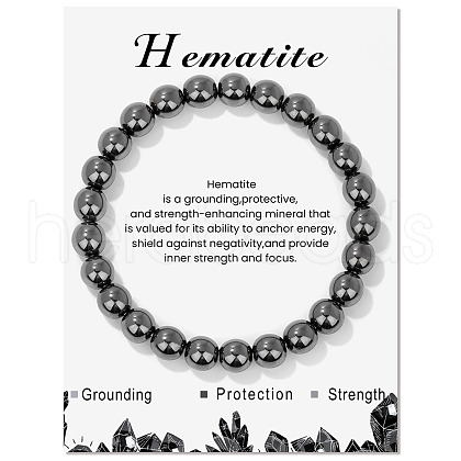 SyntheticHematite Beaded Stretch Bracelets PW-WG7FE75-08-1