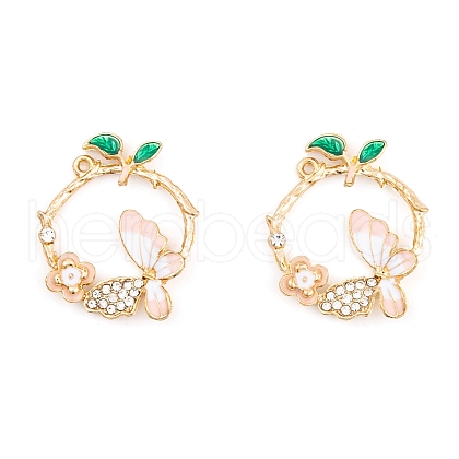 Rack Plating Alloy Enamel Pendants FIND-A040-04KCG-03-1