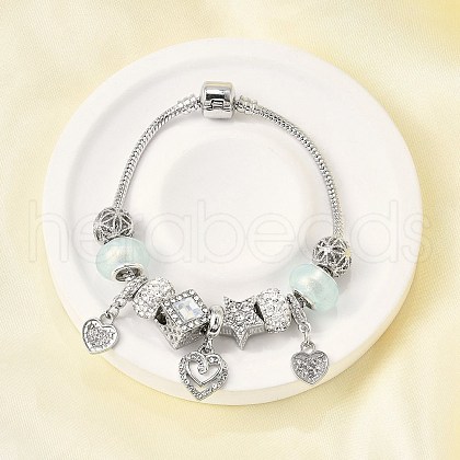 Alloy European Beads Charm Bracelets BJEW-F495-11P-1