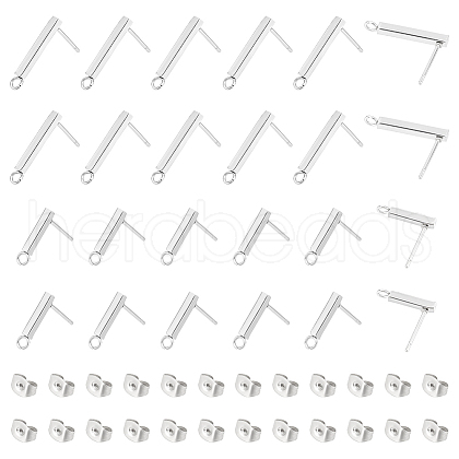 Unicraftale 60Pcs 2 Size 304 Stainless Steel Stud Earring Finding STAS-UN0054-97-1