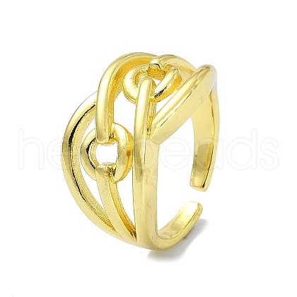 Brass Open Cuff Ring RJEW-B051-13G-1