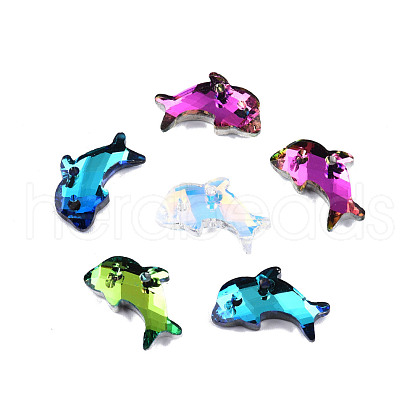 Electroplated Glass Pendants EGLA-N006-059-1