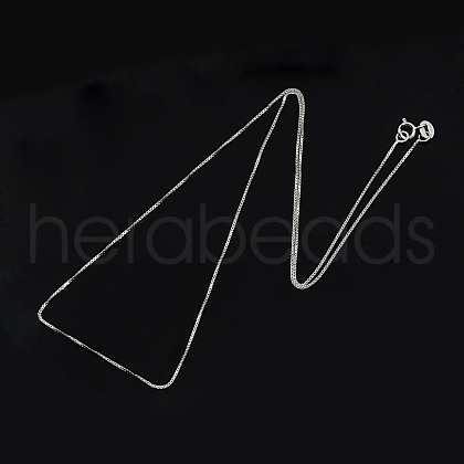 Anti-Tarnish Rhodium Plated 925 Sterling Silver Necklaces STER-M034-38A-1
