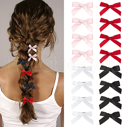 CRASPIRE Bowknot Polyester Alligator Hair Clips AJEW-CP0008-35B-1