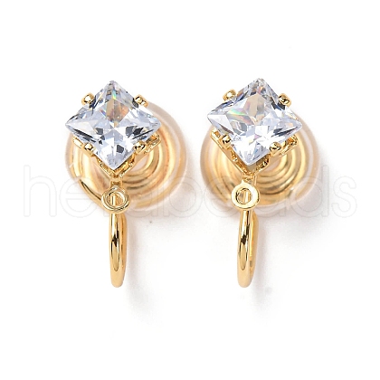 Brass Micro Pave Cubic Zirconia Ear Cuff Findings KK-F898-15E-G-1