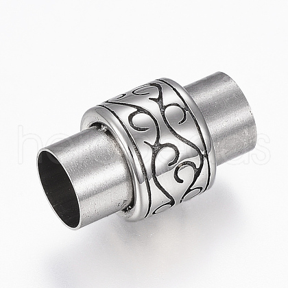 304 Stainless Steel Magnetic Clasps with Glue-in Ends STAS-F130-96AS-1