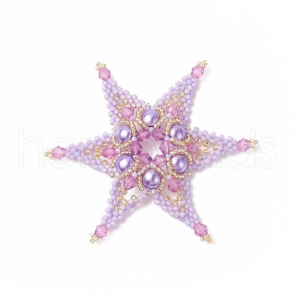 Seed Beads Beaded Charms PALLOY-MZ00102-03-1
