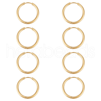 Unicraftale 8 Pairs Ion Plating(IP) 304 Stainless Steel Huggie Hoop Earrings EJEW-UN0002-39-1