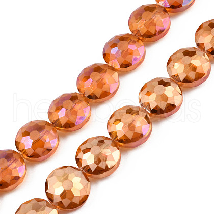 Electroplate Glass Beads Strands EGLA-Q084-14mm-04-1