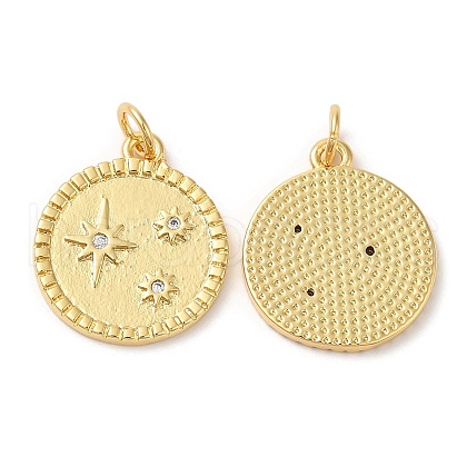 Eco-Friendly Brass Micro Pave Clear Cubic Zirconia Pendants KK-M246-27G-1