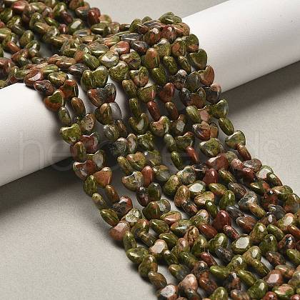 Natural Unakite Beads Strands G-P575-C11-6mm-1