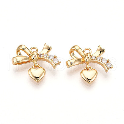 Brass Micro Pave Cubic Zirconia Charms KK-N261-85G-1