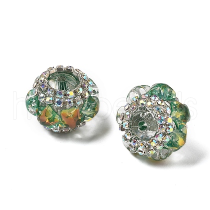 Resin Rhinestone Rondelle Beads OACR-S048-02G-1