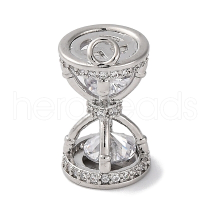 Ion Plating(IP) Brass Micro Pave Cubic Zirconia Pendants KK-U042-04P-1