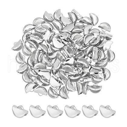 Unicraftale 100Pcs 304 Stainless Steel Ribbon Crimp Ends STAS-UN0054-94-1