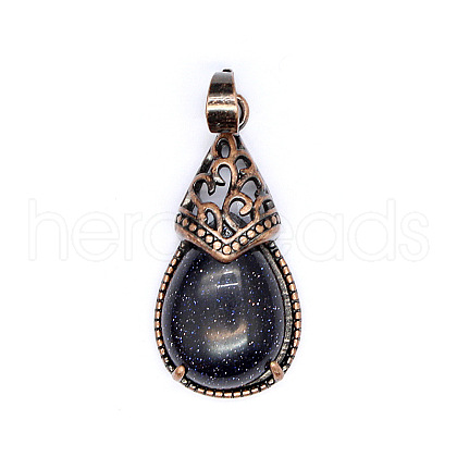 Retro Hollow Natural Unakite  Pendants PW-WGBA09F-23-1