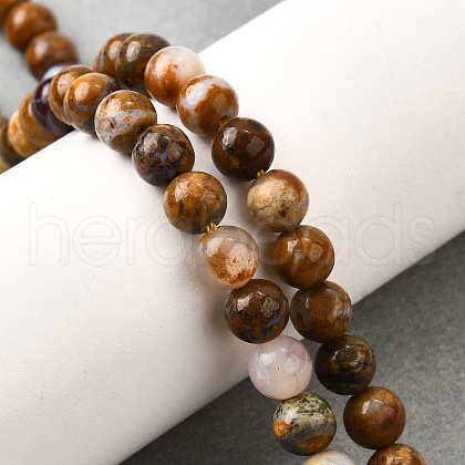 Natural African Opal Beads Strands G-S390-06-6mm-1