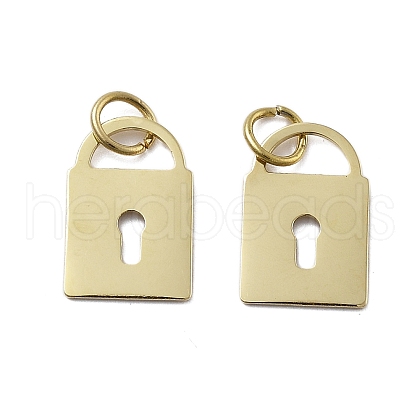 Lock 304 Stainless Steel Charms STAS-D302-06G-1