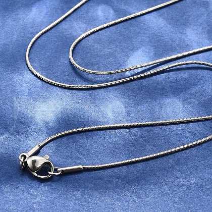 Tarnish Resistant 304 Stainless Steel Snake Chain Necklace Making STAS-P045-11P-1