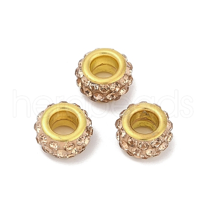 Alloy Rhinestone Clay Pave Beads ALRI-D300-04G-12-1