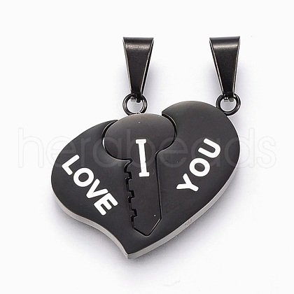 304 Stainless Steel Split Pendants STAS-F168-22B-1