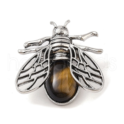 Natural Tiger Eye Brooch G-A226-04AS-10-1