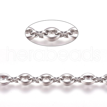 Tarnish Resistant 304 Stainless Steel Coffee Bean Chain CHS-G011-17P-1