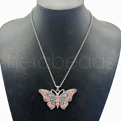 Alloy Juicy Peach Rhinestone Pendant Necklaces VC9370-2-1
