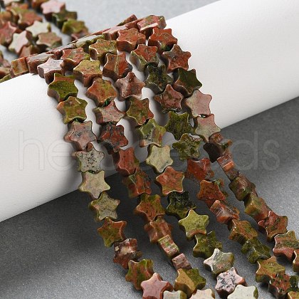 Natural Unakite Beads Strands G-G085-B53-02-1
