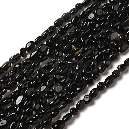 Natural Obsidian Beads Strands G-I351-A08-1