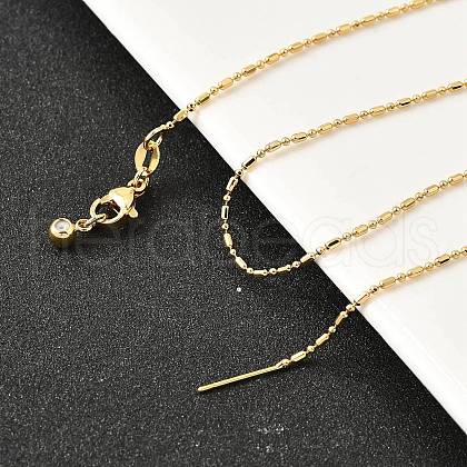 Brass Column Ball Chain Adjustable Slider Necklaces NJEW-E157-04G-1