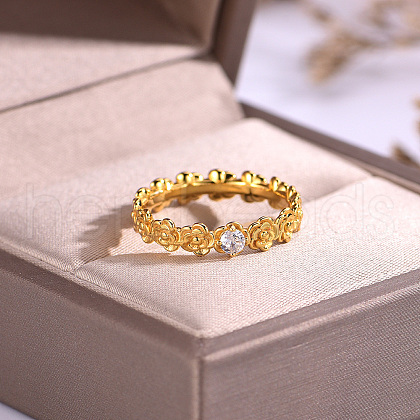 Brass Pave Cubic Zirconia Finger Rings for Women OI9467-3-1