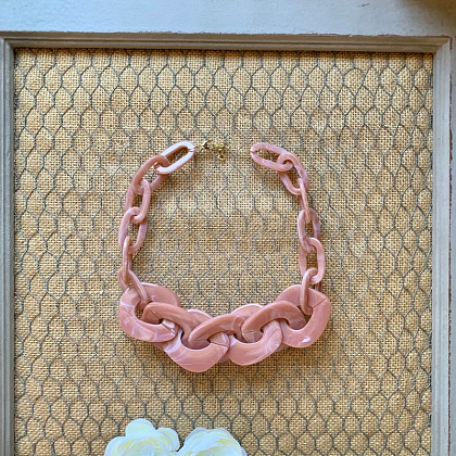 Fashionable Resin Oval Link Chain Necklaces FS-WG8E51D-05-1