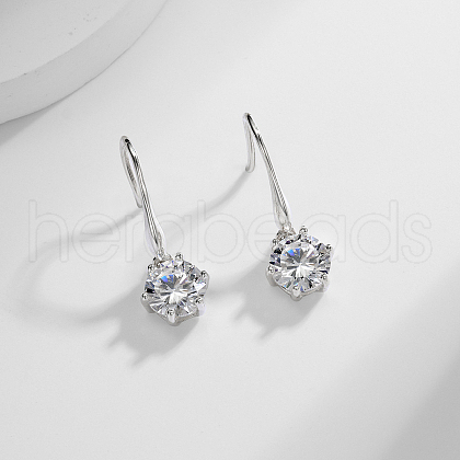 Elegant Vacation Style 925 Sterling Silver Cubic Zirconia Dangle Earrings for Women RS7094-1