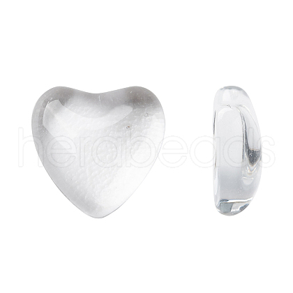 Transparent Glass Heart Cabochons GGLA-R021-8mm-1