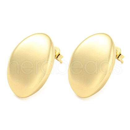 Rack Plating Brass Oval Stud Earrings EJEW-P242-07G-1