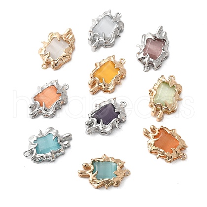 Brass Glass Pendants KK-Z103-11KCG-01-1