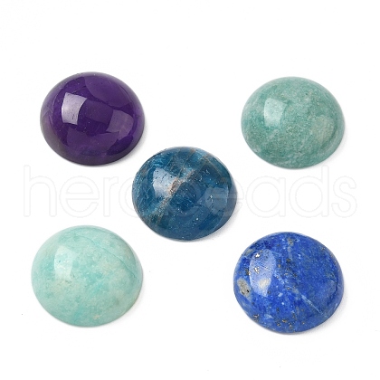 Natural Amethyst & Amazonite & African Turquoise(Jasper) & Lapis Lazuli & Apatite Cabochons G-A265-01-1