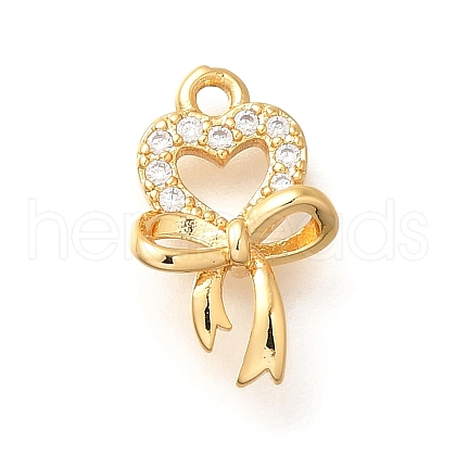 Brass Micro Pave Cubic Zirconia Pendants KK-K294-03G-1