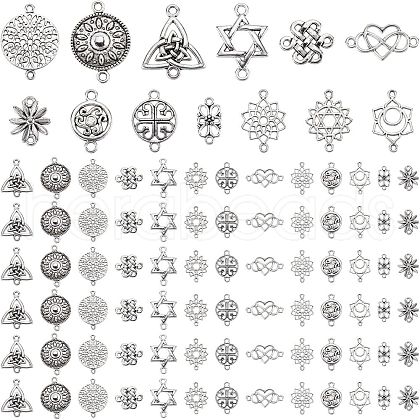 Tibetan Style Alloy Links TIBEP-PH0004-76-WH-1