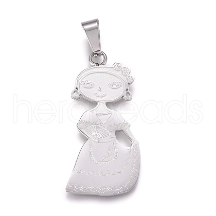 Tarnish Resistant 304 Stainless Steel Pendants STAS-D232-03P-1