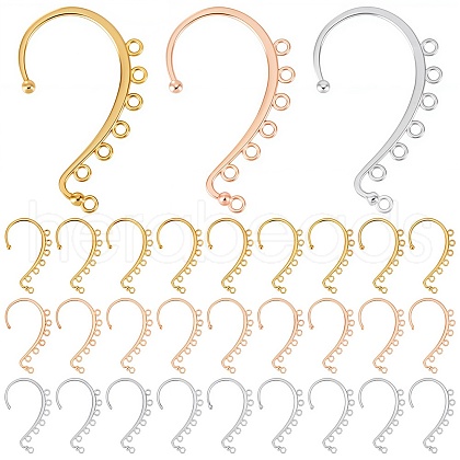 SUNNYCLUE 30Pcs 3 Colors Alloy Ear Cuff Findings FIND-SC0003-95-1
