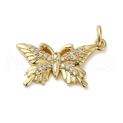 Brass Micro Pave Clear Cubic Zirconia Pendants KK-U005-01M-G-1
