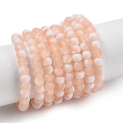 Frosted Crackle Glass Beads Strands X1-GLAA-U001-4mm-M05-1