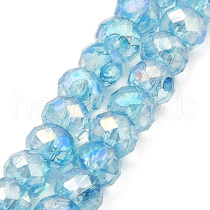 Spray Painted Imitation Jade Glass Beads Strands GLAA-P058-01B-02-1