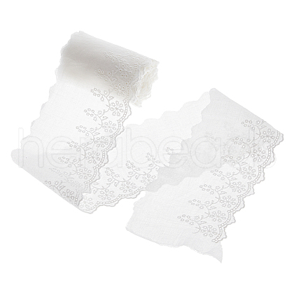 SUPERFINDINGS 5 Yards Embroidery Flower Cotton Ribbons OCOR-FH0001-42-1