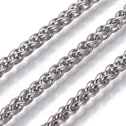 Non-Tarnish 3.28 Feet 304 Stainless Steel Wheat Chains X-CHS-P007-13P-1