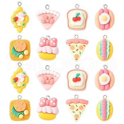 40Pcs 8 Styles Opaque Resin Pendants RESI-CJ0003-47-1
