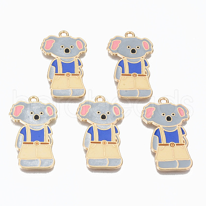 Alloy Enamel Pendants X-ENAM-T011-16KC-RS-1
