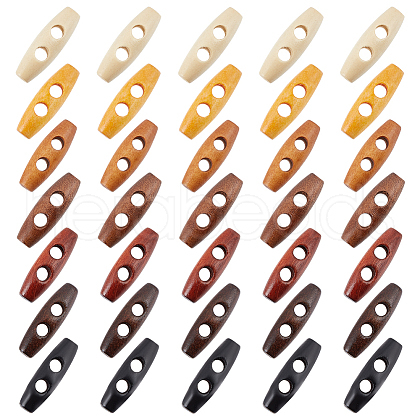  70pcs 7 colors Natural Wood Buttons FIND-NB0005-03B-1